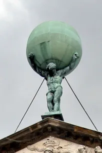 Statue of Atlas on top of the Royal Palace, Amsterdam