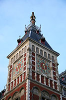 Clock Tower on the Central Station, Amsterdam