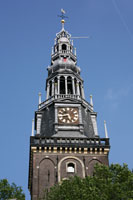 Spire of the Oude Kerk in Amsterdam