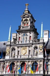 The central facade of the Antwerp City Hall