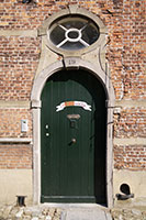 A typical door in the Beguinage in Antwerp