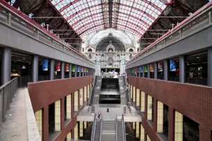 The three levels of the  Central Station in Antwerp