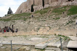 Close-up of the Theater of Dionysus in Athens
