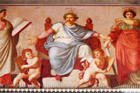 Murals in the portico of the Athens University
