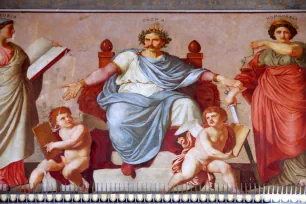 Murals in the portico of the Athens University