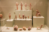 Clay objects in the Museum of Cycladic Art, Athens