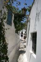 Very narrow alley in Anafiotika, Athens