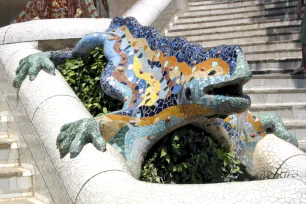 Mosaic Dragon at Parc Güell Entrance
