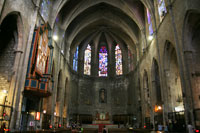 Interior of the Santa Maria del Pi in Barcelona