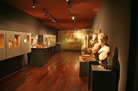 Excavated objects on display in the Museu d'Historia de la Ciutat in Barcelona