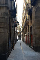 Narrow street in the Gothic Quarter, Barcelona