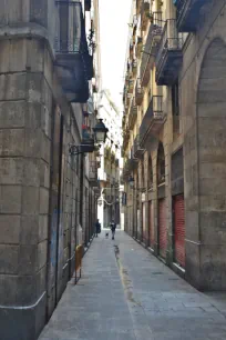 Narrow street in the Gothic Quarter, Barcelona