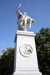 Iris carrying the fallen hero to Mount Olympus, Schlossbrucke, Berlin