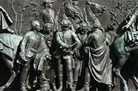 Detail of the statue of Frederick the Great in Berlin