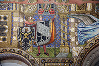 Detail of the mosaic in the Kaiser Wilhelm Memorial Church in Berlin