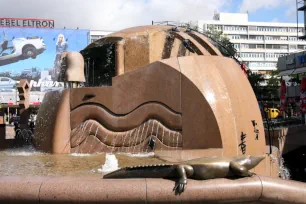 Globe Fountain near the Europa Center in Berlin