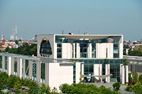 The Bundeskanzlerambt seen from the Reichstag