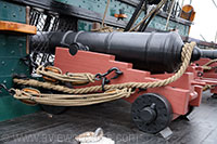 Cannon at the upper deck of the USS Constitution in Charlestown, Boston