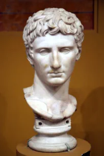 Bust of Augustus, Museum of Fine Arts interior, Boston