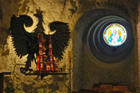 Polish eagle in the Cave Church, Budapest