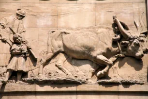 Relief on he Hungarian National Bank Building, Freedom Square, Budapest