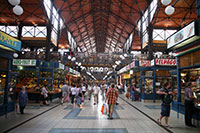 Inside the Central Market Hall in Budapest