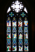Stained glass window in the Matthias Church