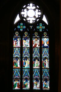 Stained glass window in the Matthias Church