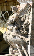 Statue on the Margaret Bridge in Budapest