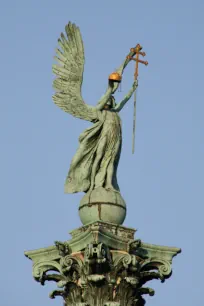 Archangel Gabriel on top of the Millennium Column at Heroes' Square in Budapest