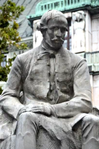 Statue of Mihály Vörösmarty on Vörösmarty Square in Budapest