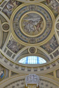 Mosaic ceiling in the main hall of the Széchenyi Baths