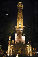 Old Water Tower at night, Chicago