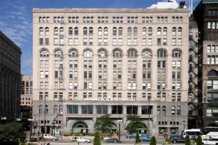 Front facade of the Auditorium Building in Chicago