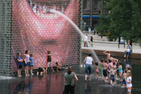 The water spout of the Crown Fountain, Chicago