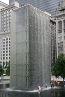 Glass brick tower of the Crown Fountain, Chicago