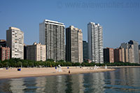 View of Oak Street Beach and Gold Coast, Chicago