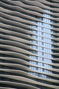 The balconies of the Aqua tower in Chicago