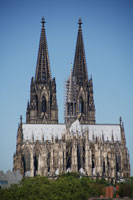 View of the Cologne Cathedral from across the Rhine river