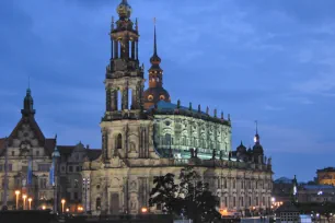 Dresden Cathedral at night