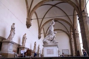 The statues in the loggia, Florence