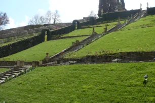 Central staircase and terraced garden in the Bardini Garden in Florence