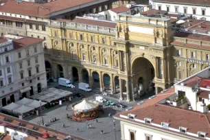 Piazza della Repubblica seen from the Campanile of the Duomo, Florence, Italy