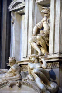 Statues of Dawn and Dusk in the Medici Chapels, Florence