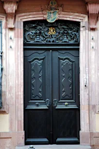 Decorated door of the Goethe haus in Frankfurt