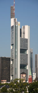 Commerzbank Tower seen from across the Main river