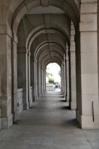 Arched corridor at the former Legco Building in Hong Kong