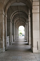 Arched corridor at the Legco Building in Hong Kong