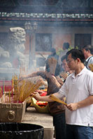 Burning Incense at the Wong Tai Sin Temple