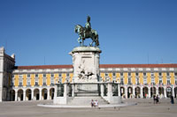 Statue of King Jose I at the Praca do Comercio in Lisbon